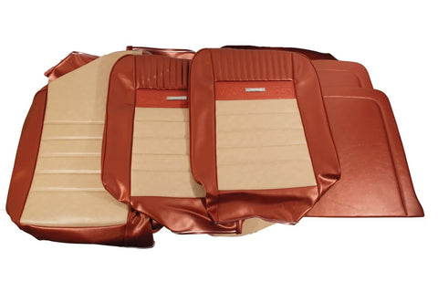 1966 FORD MUSTANG COUPE PONY UPHOLSTERY -  EMBERGLO / PARCHMENT