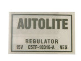 1965 - 1966 FORD MUSTANG AUTOLITE VOLTAGE REGULATOR DECAL