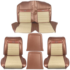 1966 FORD MUSTANG CONVERTIBLE PONY UPHOLSTERY -  EMBERGLO / PARCHMENT
