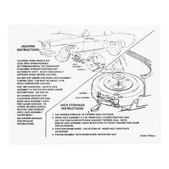 1965 Ford Mustang Jack Instructions Decal