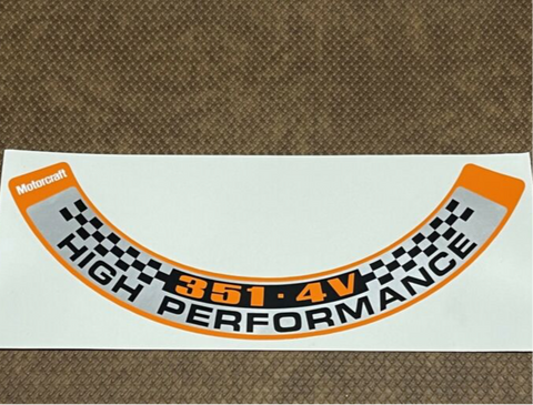 351 4V High Performance Air Cleaner Decal Suit Ford Falcon XA XB GT RPO 83