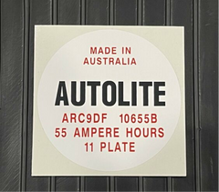 Autolite Battery Side Round Decal Suit Ford Falcon XW XY XA GT GTHO