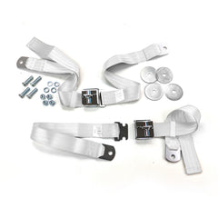 1964 - 1973 FORD MUSTANG PONY WHITE SEAT BELTS WITH LOGO
