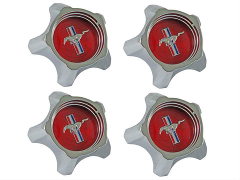 1967 FORD MUSTANG STYLED STEEL WHEEL CAPS - RED