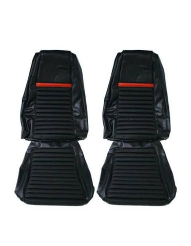 1969 Ford Mustang Mach 1 Front Seat Upholstery Black With Red Stripe
