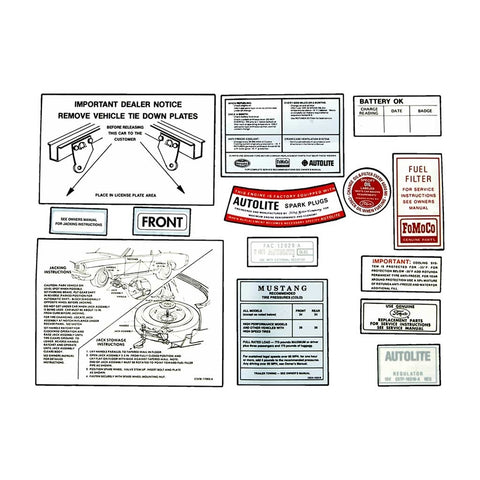 1965 Ford Mustang Decal Kit
