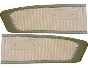 1964 - 1965 FORD MUSTANG STANDARD DOOR PANELS - IVY GOLD / WHITE