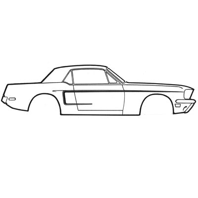 1968 Ford Mustang "C" Stripe Kit White.