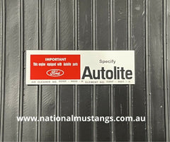 Autolite Shaker Base Decal Suit Ford Falcon XY GT GTHO Phase 3