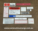 Engine Bay Decal Kit Suit Ford Falcon XY GT GTHO 351