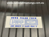 Fomoco Gear Lever Lock decal suit Ford Falcon XR XT XW XY GT GS
