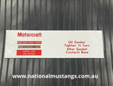 Motorcraft Oil Filter Decal Suit Ford Falcon XA XB GT GS RPO 83