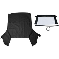 1967 - 1968 Ford Mustang Convertible Top with Plastic Curtain - Black