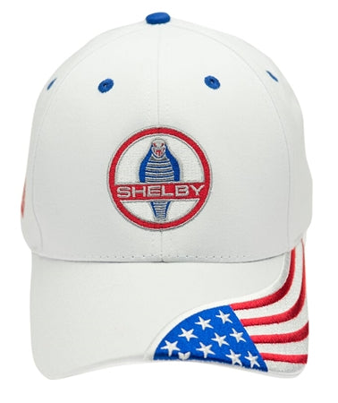Shelby Cobra Flag White Hat