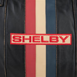 Genuine Leather Vintage Stripe Duffel Bag