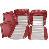 1966 FORD MUSTANG COUPE PONY UPHOLSTERY - DARK RED / WHITE