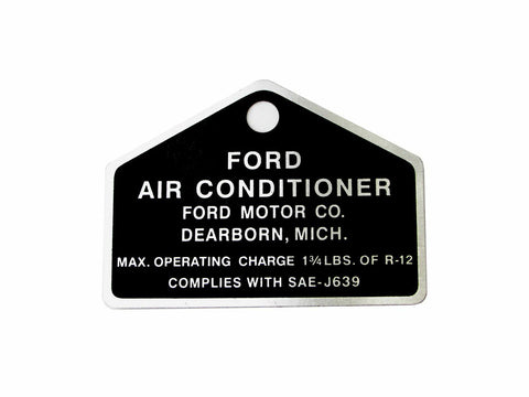 1964 -1970 Ford Mustang Air Conditioning Tag